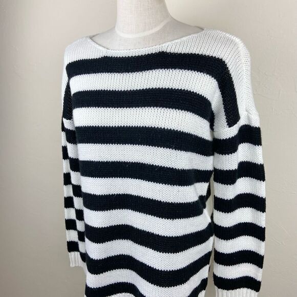 BB Dakota Knit Striped Sweater - Black/White - Picture 2 of 6